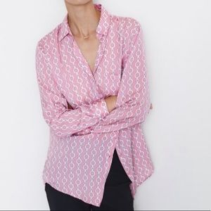 Zara | Tops | Zara Pink Chain Link 